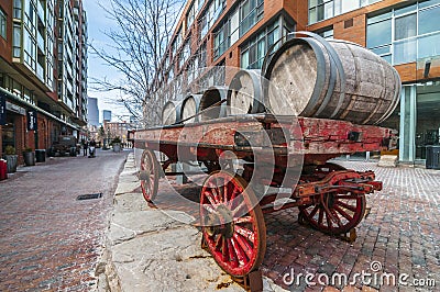 Cart of barrel:Distillery dist. Toronto Canada Stock Photo