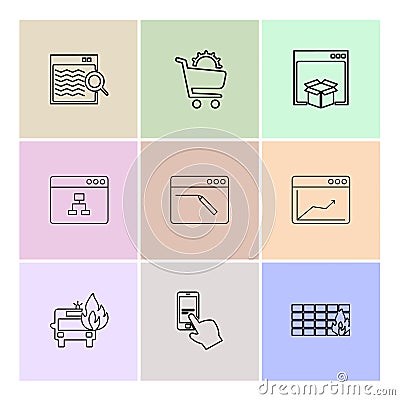 cart ,dropbox , windows , ui , layout , web , user interface , Vector Illustration