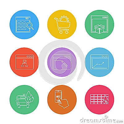 cart ,dropbox , windows , ui , layout , web , user interface , Vector Illustration