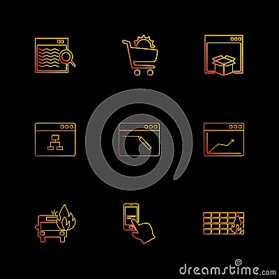 cart ,dropbox , windows , ui , layout , web , user interface Vector Illustration