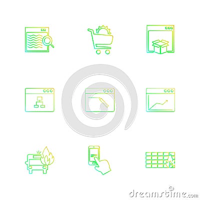 cart ,dropbox , windows , ui , layout , web , user interface Vector Illustration