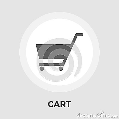 Cart Flat Icon Vector Illustration