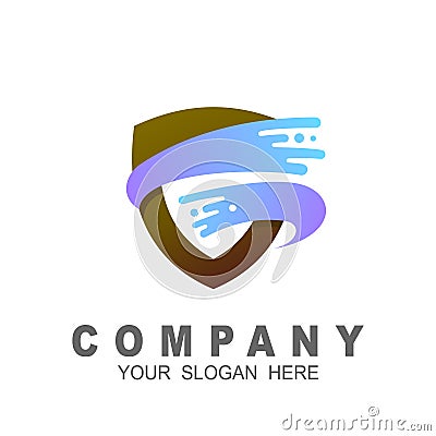 Swoosh letter g logo template, shield logos Vector Illustration
