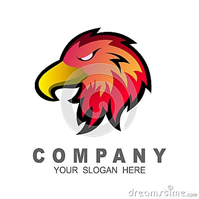Eagle logo vector, furious eagle sport vector logo Vector Illustration
