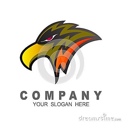 Eagle logo vector, furious eagle sport vector logo Vector Illustration