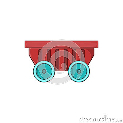Cart on wheels icon, cartoon style Vector Illustration