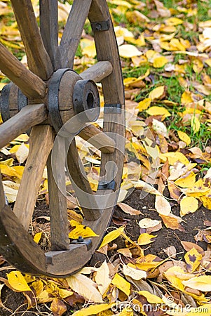 Cart wooden wheel Stock Photo