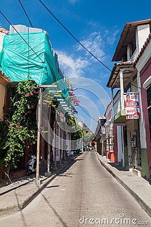 Street in center of Cartagena Editorial Stock Photo