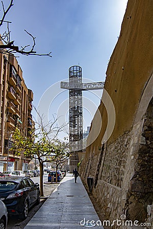 Cartagena Panoramic lift elevator in Murcia Spain Editorial Stock Photo