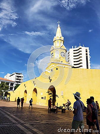 Cartagena, Panama, August 30, 2019 - Cathedral in the old town of Cartagena Editorial Stock Photo