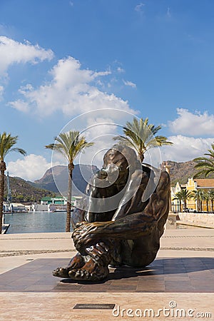 Cartagena Spain statue To Victims of Terrorism Editorial Stock Photo