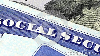 Carte de sécurité sociale et devise des USA cent billets d'un dollar Carte de sécurité sociale et devise des USA cent billets d'un dollar
