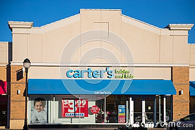 Carter`s logo at store front at the outlet mall Editorial Stock Photo