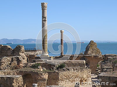 Carthago ruins of capital city of the ancient Carthaginian civilization. UNESCO World Heritage Site Stock Photo