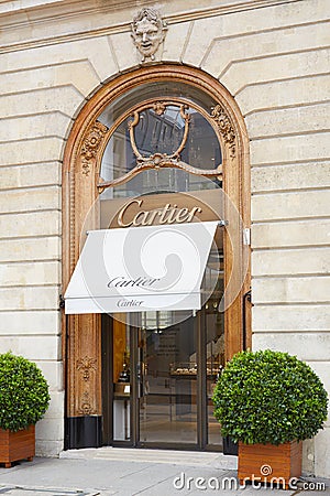 Cartier shop in place Vendome in Paris Editorial Stock Photo