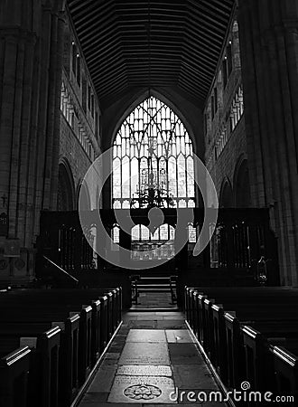 Interior of the historic medieval cartmel priory in cumbria now the parish church of st micheal and mary Editorial Stock Photo