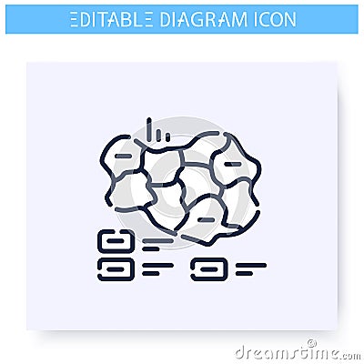 Cartogram line icon. Editable illustration Vector Illustration