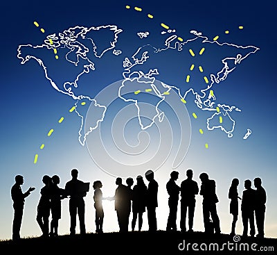 Cartography Connection Earth World Map Concept Stock Photo