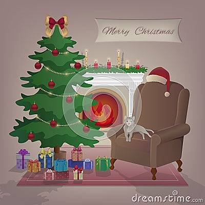 Camino di natale con le candele e le decorazioni fotografia stock ... Disegno Natale camino