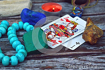 Cartomancy. the occult. Charlatans magicians Editorial Stock Photo