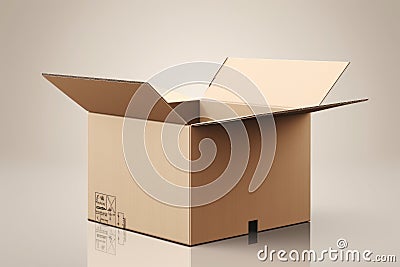 Carton blank box. Generate Ai Stock Photo