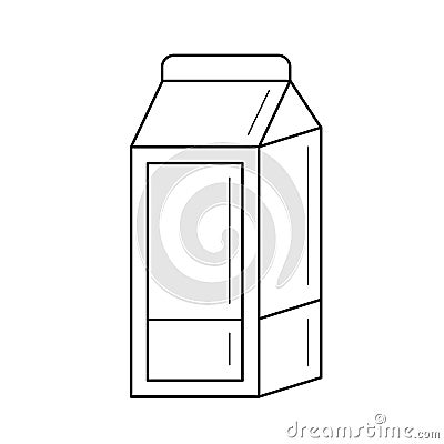 Carton box of milk vector line icon. Vector Illustration