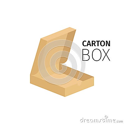 Carton box pack for pizza Vector Illustration