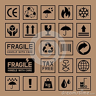 Carton Cardboard Box Icons. Stock Vector - Image: 65224793