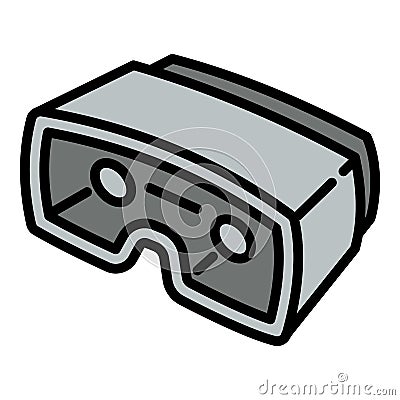Carton game glasses icon, outline style Vector Illustration