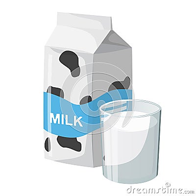 Carton of milk and the in glass Stock Photo