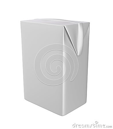 Carton white box. Milk, juice or cream. With shadow. Isolated on white background with clipping path. Stock Photo