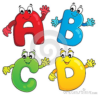 Cartoon ABCD letters theme 2 Vector Illustration