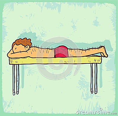 Cartoon acupuncture illustration, vector icon Vector Illustration