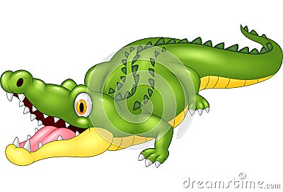 Cartoon adorable crocodile Vector Illustration