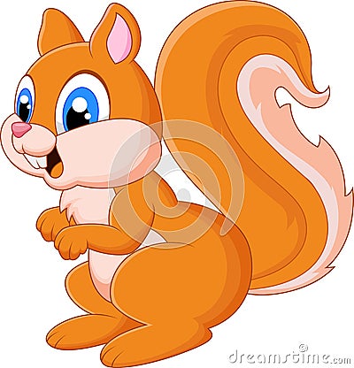 Cartoon adorable squirrel Vector Illustration