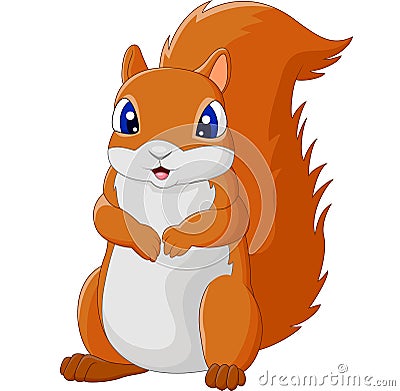 Cartoon adorable squirrel Vector Illustration