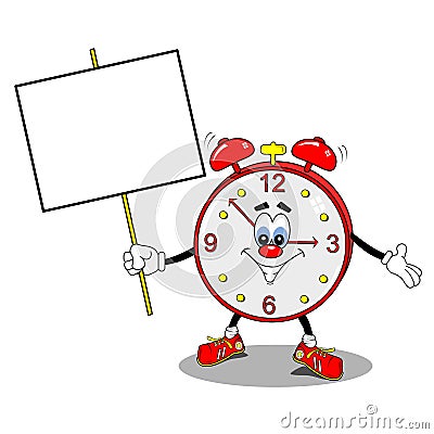 A cartoon alarm clock Vector Illustration