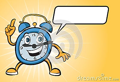 Cartoon alarm clock character Vector Illustration