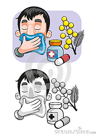 Cartoon Allergy Template Vector Illustration