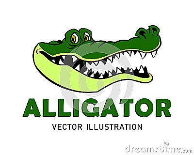 Cartoon Alligator Mascot Vector Illustration