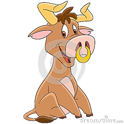 Cartoon american bull Vector Illustration