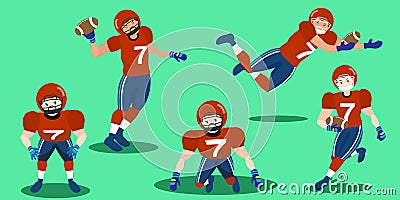 Cartoon american football players Stock Photo