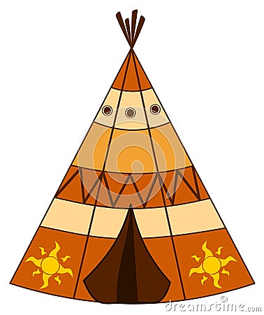 Cartoon american indian teepee illustration Vector Illustration