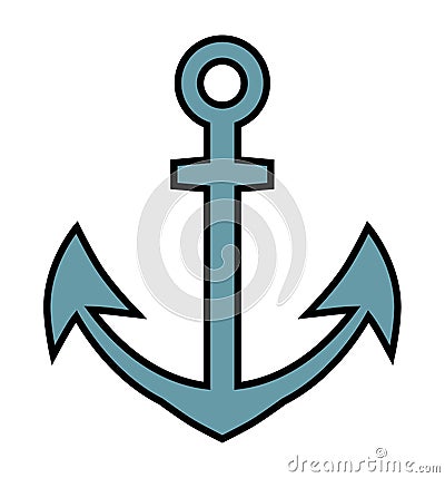Cartoon anchor icon. Vector illustration isolated on white Vector Illustration