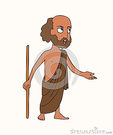 Cartoon ancient Greek orator Vector Illustration
