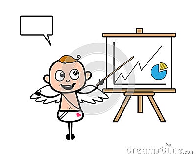 Cartoon Angel with Presentation Baord Stock Photo
