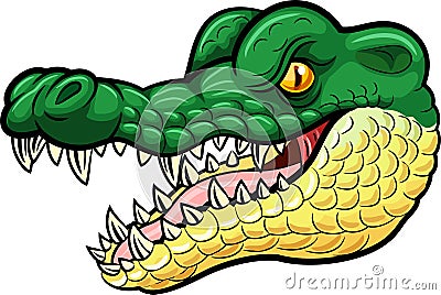 Cartoon angry crocodile mascot Vector Illustration