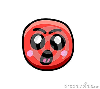 A Very Cartoon Angry Emoticon Cartoon Illustration