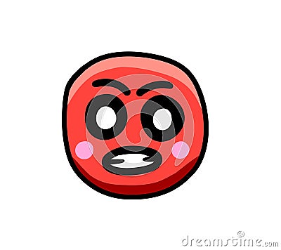 A Very Cartoon Angry Emoticon Cartoon Illustration