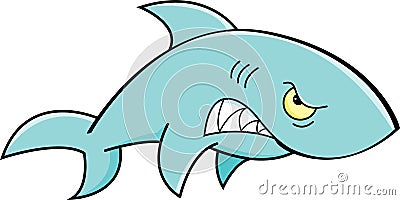 Cartoon Angry Shark Vector Illustration